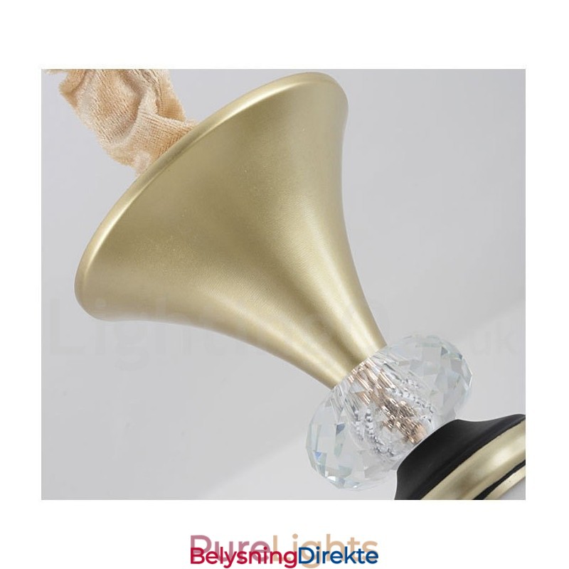 Moderne, Samtidskunst, Retro, Luksuriøs Krystallanhengslampe Med Glassskjerm