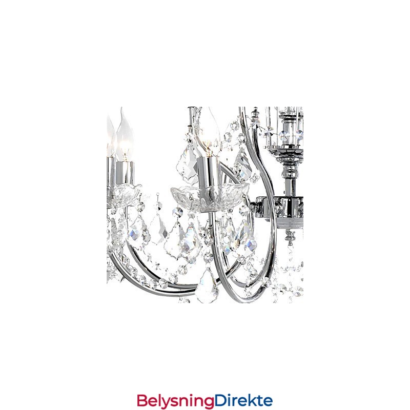 Elegant Krystalllysekrone Med 8 Lys