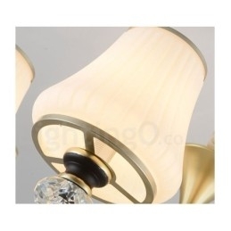 Moderne, Samtidskunst, Retro, Luksuriøs Krystallanhengslampe Med Glassskjerm