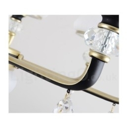 Moderne, Samtidskunst, Retro, Luksuriøs Krystallanhengslampe Med Glassskjerm