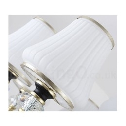 Moderne, Samtidskunst, Retro, Luksuriøs Krystallanhengslampe Med Glassskjerm