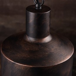 Lysekrone Rustikk Lodge Tromme Metall Pendellampe