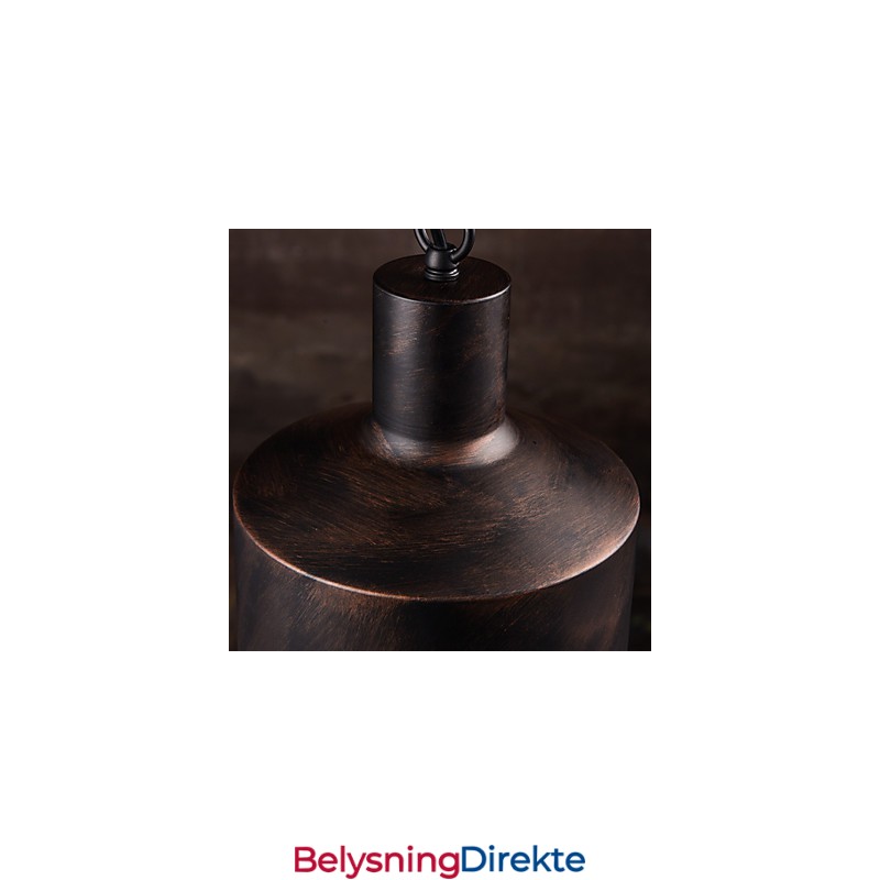 Lysekrone Rustikk Lodge Tromme Metall Pendellampe