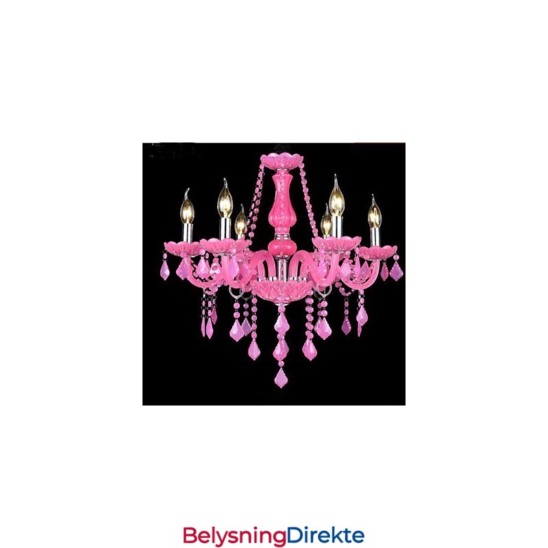 Kaffelampe Project Light Stearinlys Krystall Hengelampe Rosa