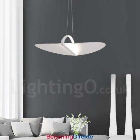 Moderne Og Samtidskunstnerisk Akryl Pendellampe Med 1 Lyskilde Og Stålskjerm