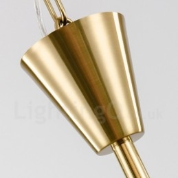 Moderne Og Samtidskunstnerisk Pendellampe I Stål Med 9 Lys Og Krystallskjerm