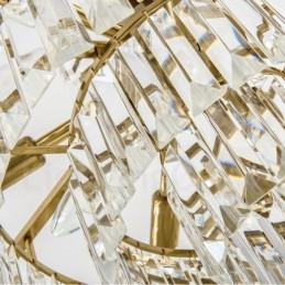 Moderne Og Samtidskunstnerisk Pendellampe I Stål Med 9 Lys Og Krystallskjerm