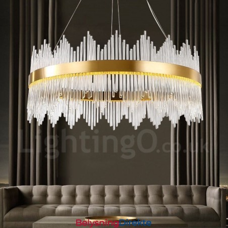 Moderne Og Moderne Stål Pendellampe Med Glassskjerm