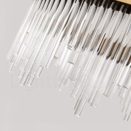 Moderne Og Moderne Stål Pendellampe Med Glassskjerm