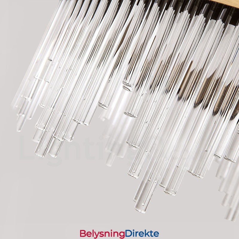 Moderne Og Moderne Stål Pendellampe Med Glassskjerm