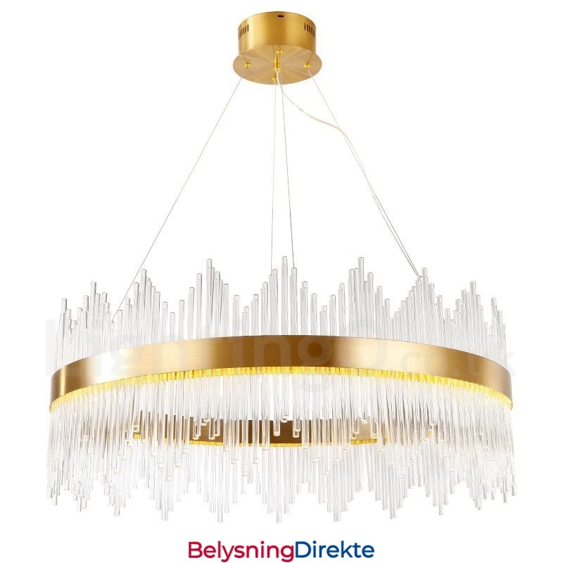 Moderne Og Moderne Stål Pendellampe Med Glassskjerm