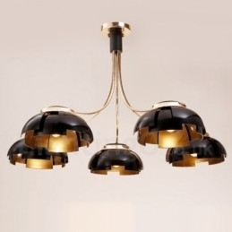 Moderne Og Moderne Stållysekrone Med 5 Lys Og Akrylskjerm