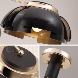 Moderne Og Moderne Stållysekrone Med 5 Lys Og Akrylskjerm