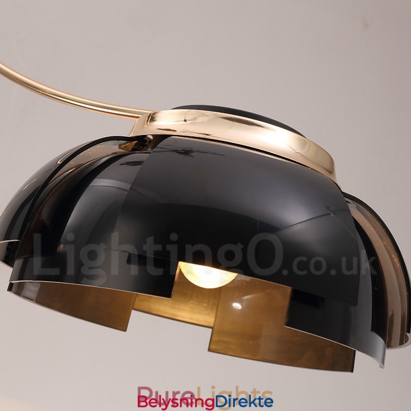 Moderne Og Moderne Stållysekrone Med 5 Lys Og Akrylskjerm