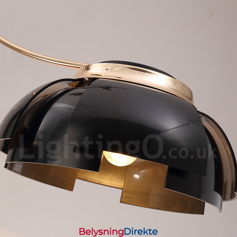 Moderne, Samtidskunstnerisk Lysekrone I Stål Med 3 Lys Og Akrylskjerm