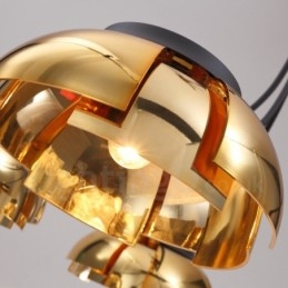 Moderne, Samtidskunstnerisk Lysekrone I Stål Med 3 Lys Og Akrylskjerm