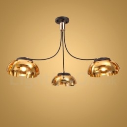 Moderne, Samtidskunstnerisk Lysekrone I Stål Med 3 Lys Og Akrylskjerm