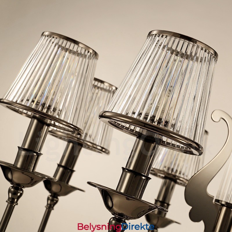 Moderne Og Samtidskunstnerisk Lysekrone I Stål Med 15 Lys Og Akrylskjerm