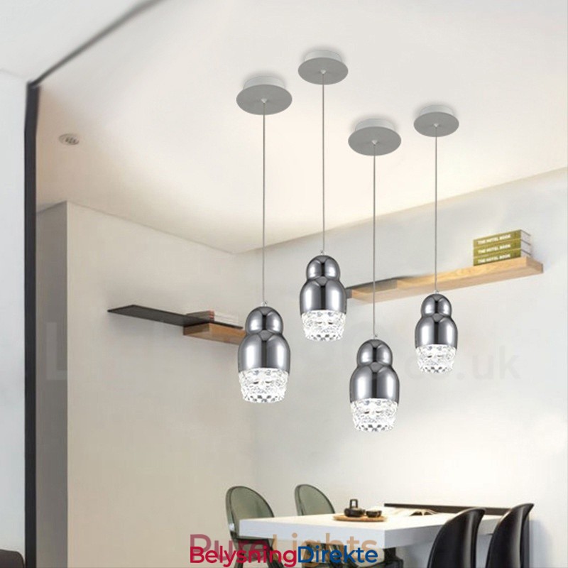 Moderne Samtidsstil 1 Lyspære Aluminiumslegering Pendellampe Med Akrylskjerm