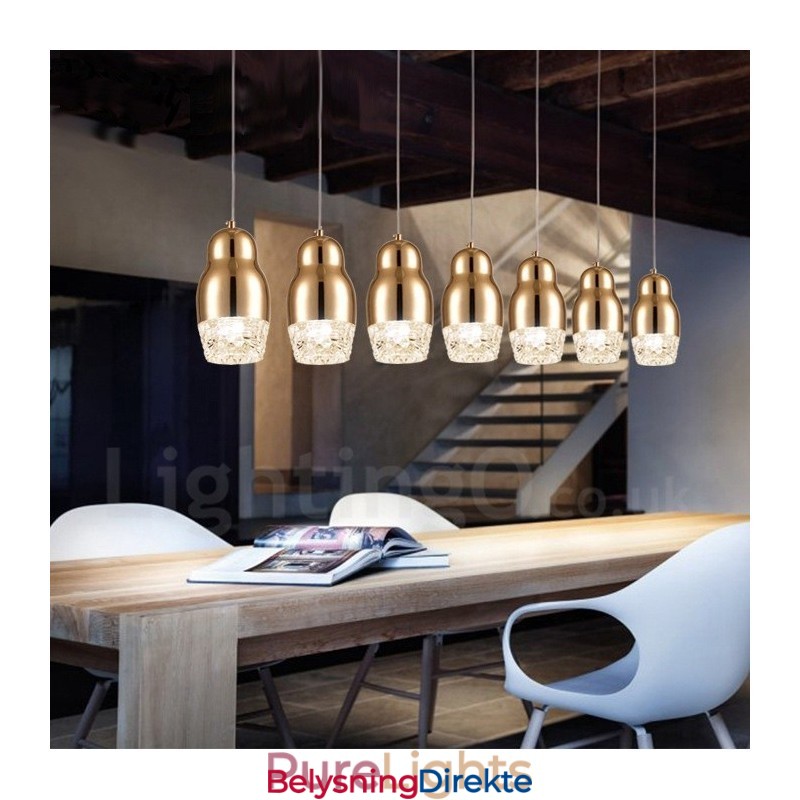 Moderne Samtidsstil 1 Lyspære Aluminiumslegering Pendellampe Med Akrylskjerm