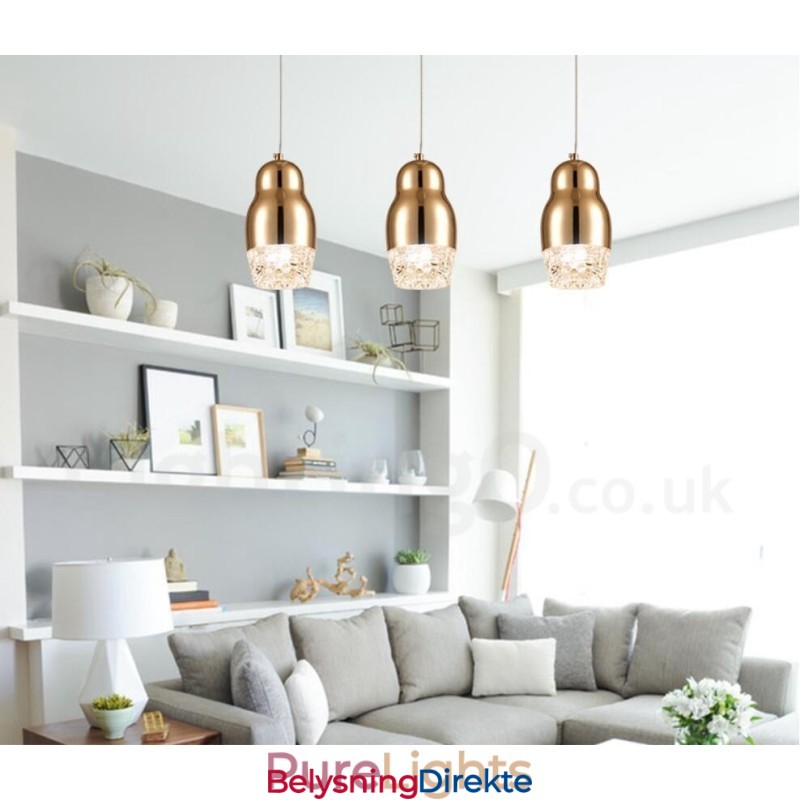 Moderne Samtidsstil 1 Lyspære Aluminiumslegering Pendellampe Med Akrylskjerm