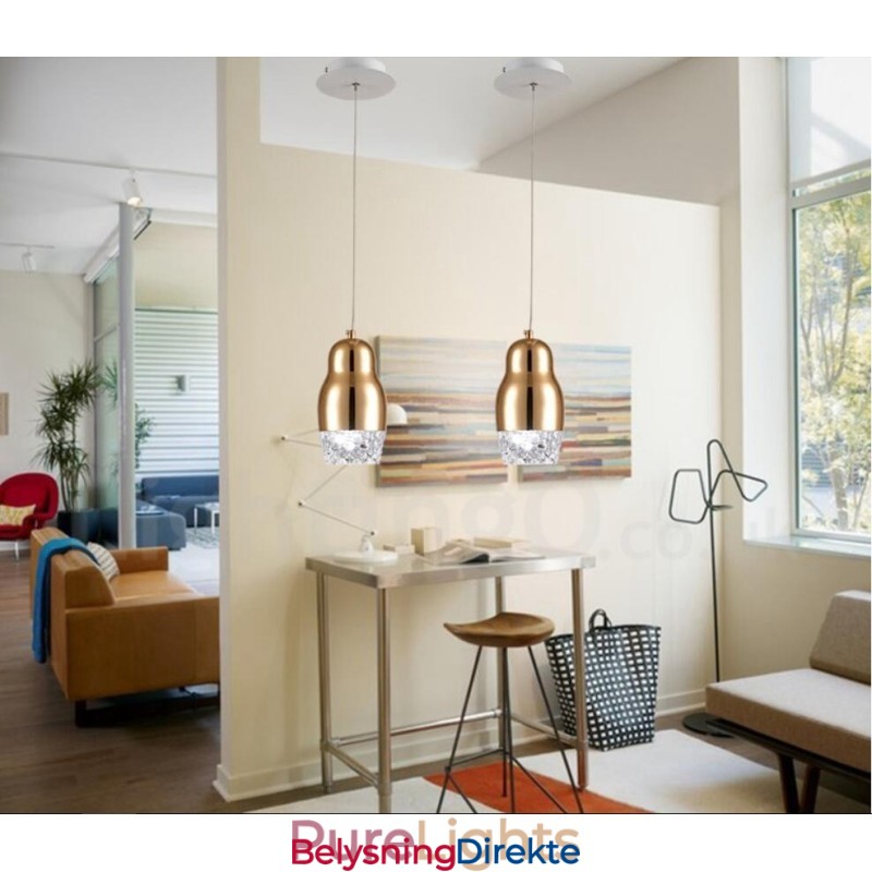 Moderne Samtidsstil 1 Lyspære Aluminiumslegering Pendellampe Med Akrylskjerm