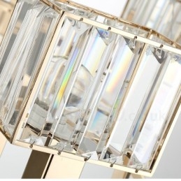 Moderne Og Samtidskunstnerisk Anhengslampe I Stål Med 10 Lys Og Krystallskjerm