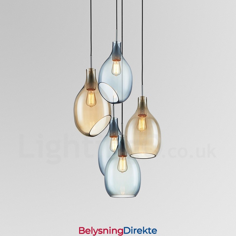 Moderne Og Moderne Pendellampe I Glass Med 1 Lys Og Glassskjerm