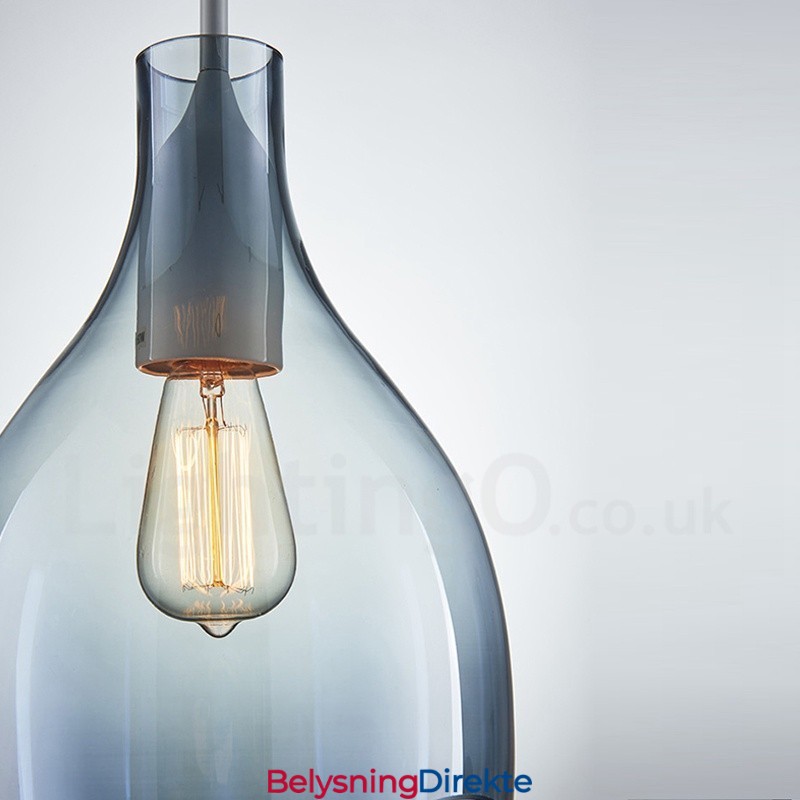 Moderne Og Moderne Pendellampe I Glass Med 1 Lys Og Glassskjerm