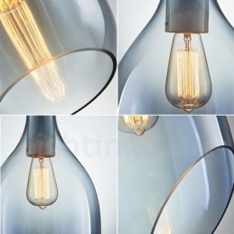 Moderne Og Moderne Pendellampe I Glass Med 1 Lys Og Glassskjerm