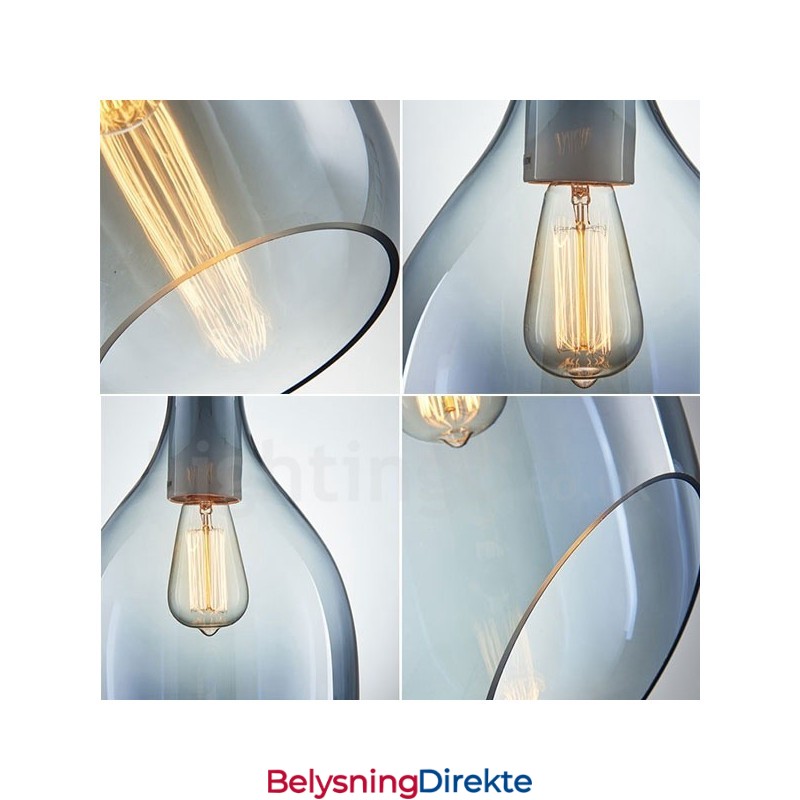 Moderne Og Moderne Pendellampe I Glass Med 1 Lys Og Glassskjerm