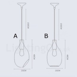 Moderne Og Moderne Pendellampe I Glass Med 1 Lys Og Glassskjerm