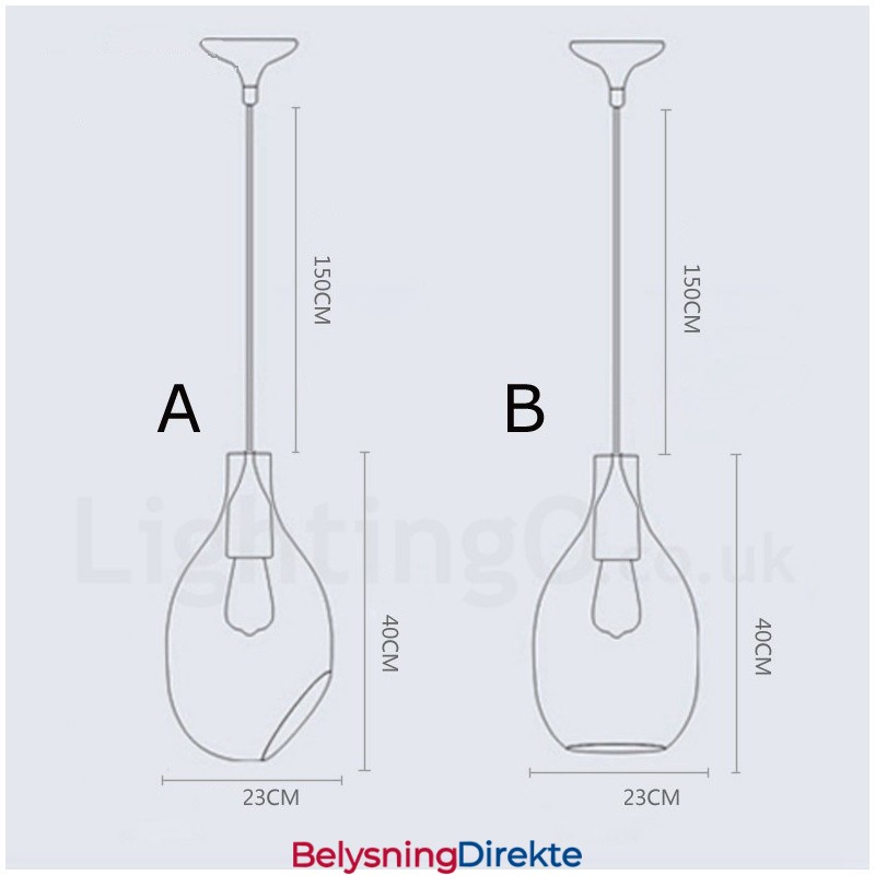Moderne Og Moderne Pendellampe I Glass Med 1 Lys Og Glassskjerm
