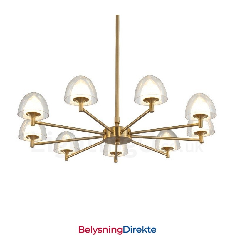 Moderne Og Samtidskunstnerisk Metalllysekrone Med 9 Lys Og Akrylskjerm