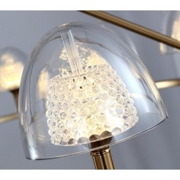 Moderne Og Samtidskunstnerisk Metalllysekrone Med 9 Lys Og Akrylskjerm