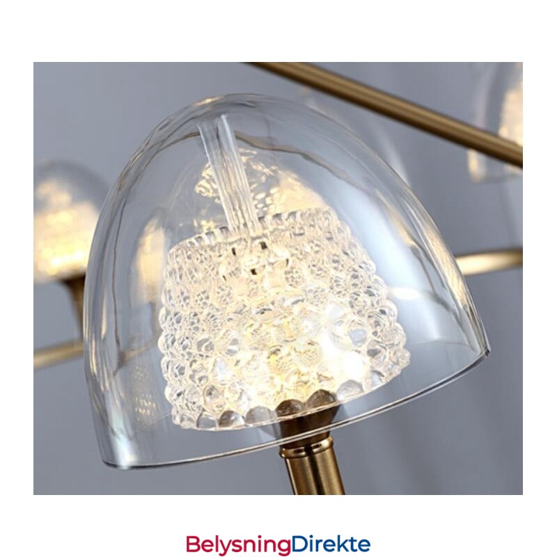 Moderne Og Samtidskunstnerisk Metalllysekrone Med 9 Lys Og Akrylskjerm