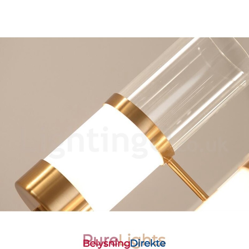 Rustikk Lodge Moderne Samtidskrone I Stål Med 6 Lys Og Glassskjerm