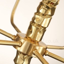 Moderne Og Moderne Messinglysekrone Med 8 Lys Og Glassskjerm