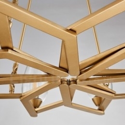 Moderne Og Samtidskunstnerisk Stålpendellampe Med 8 Lys Og Glassskjerm