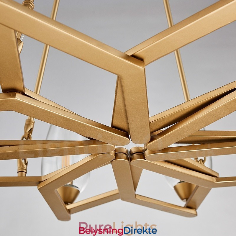 Moderne Og Samtidskunstnerisk Stålpendellampe Med 12 Lys Og Glassskjerm