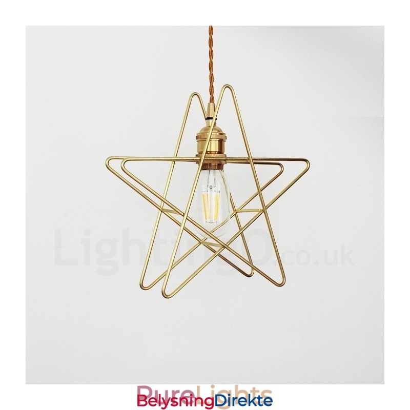 Moderne Og Moderne Messing Pendellampe Med 1 Lys Og Skjerm