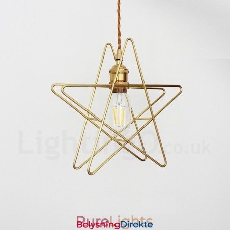 Moderne Og Moderne Messing Pendellampe Med 1 Lys Og Skjerm