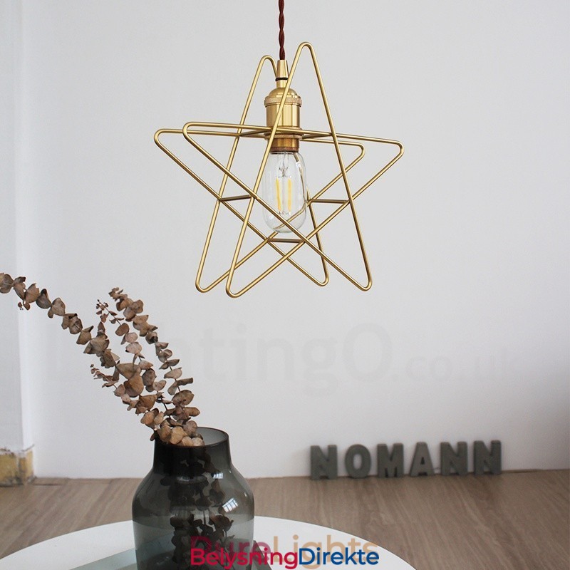 Moderne Og Moderne Messing Pendellampe Med 1 Lys Og Skjerm