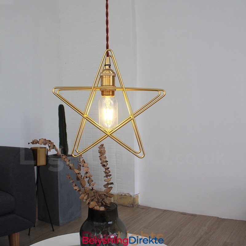 Moderne Og Moderne Messing Pendellampe Med 1 Lys Og Skjerm