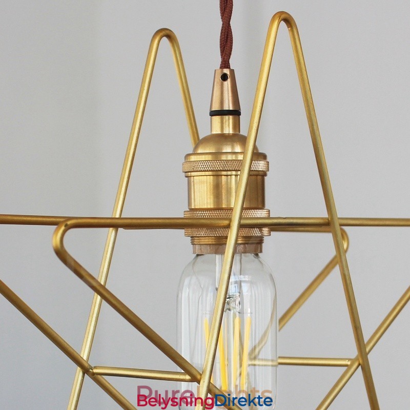 Moderne Og Moderne Messing Pendellampe Med 1 Lys Og Skjerm