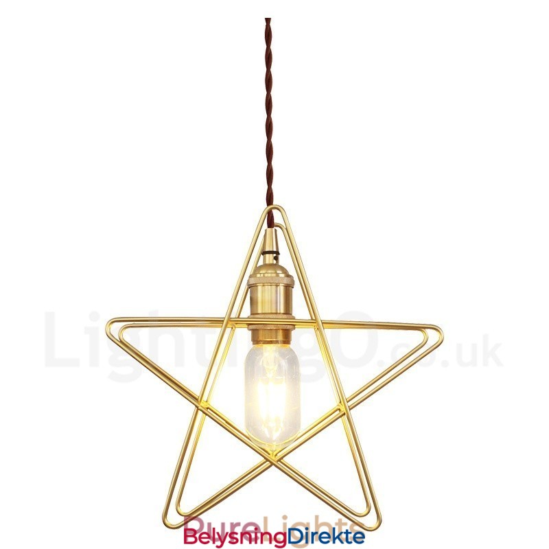 Moderne Og Moderne Messing Pendellampe Med 1 Lys Og Skjerm