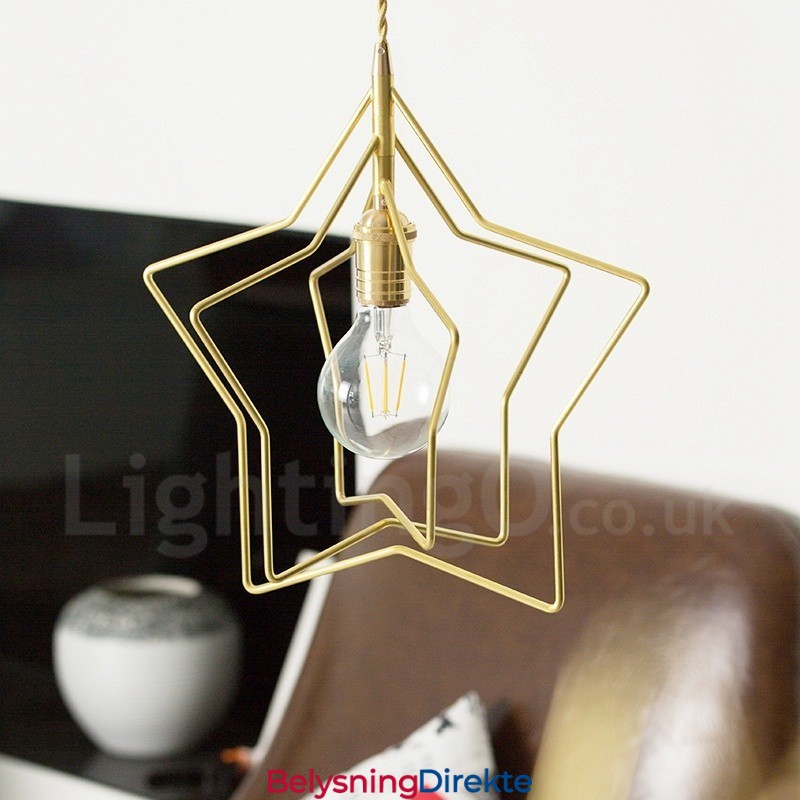 Moderne Og Moderne Messing Pendellampe Med 1 Lys Og Skjerm