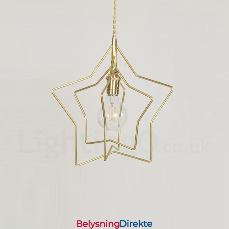 Moderne Og Moderne Messing Pendellampe Med 1 Lys Og Skjerm