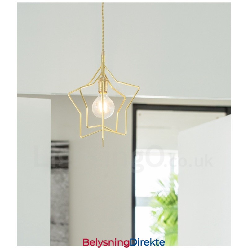 Moderne Og Moderne Messing Pendellampe Med 1 Lys Og Skjerm