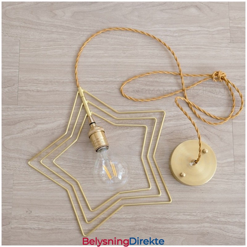 Moderne Og Moderne Messing Pendellampe Med 1 Lys Og Skjerm